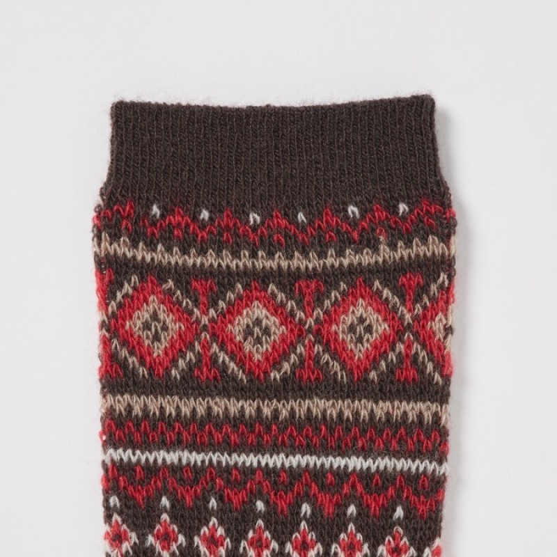 Uniqlo HEATTECH Fair Isle Socken Damen Navy | EYJI-08769