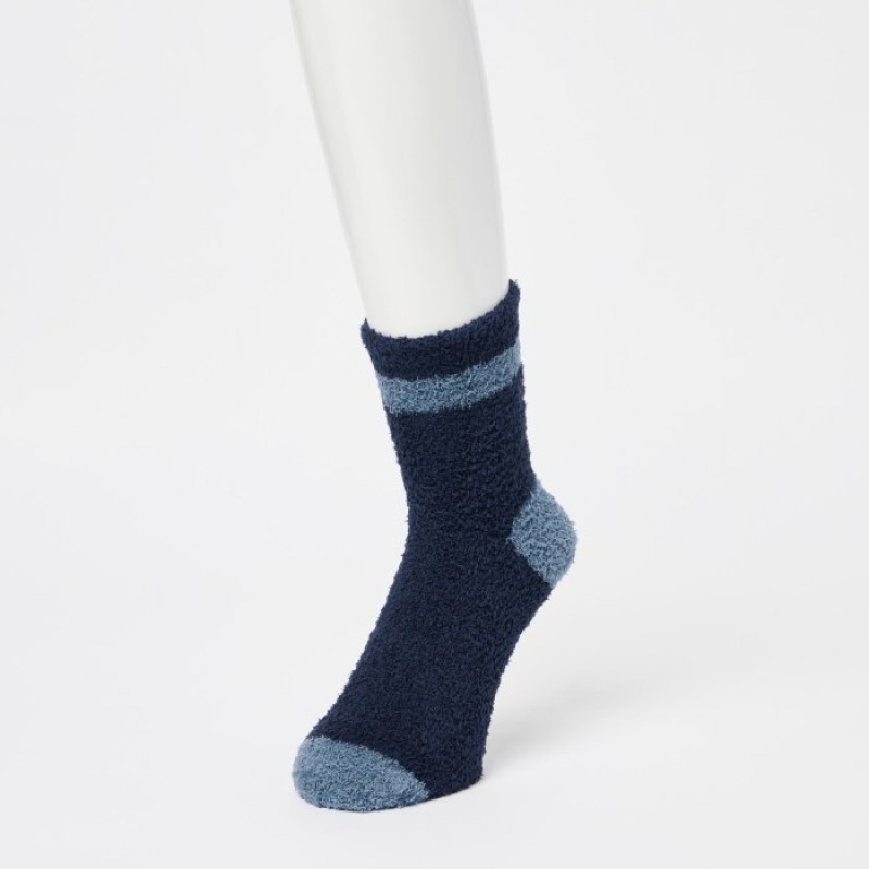 Uniqlo HEATTECH Fluffy Gefütterte Half Socken Herren Blau | TMKX-28735