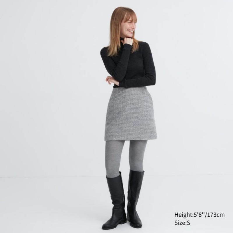 Uniqlo HEATTECH Gerippt Gestrickt Tights Damen Braun | VJQU-64708