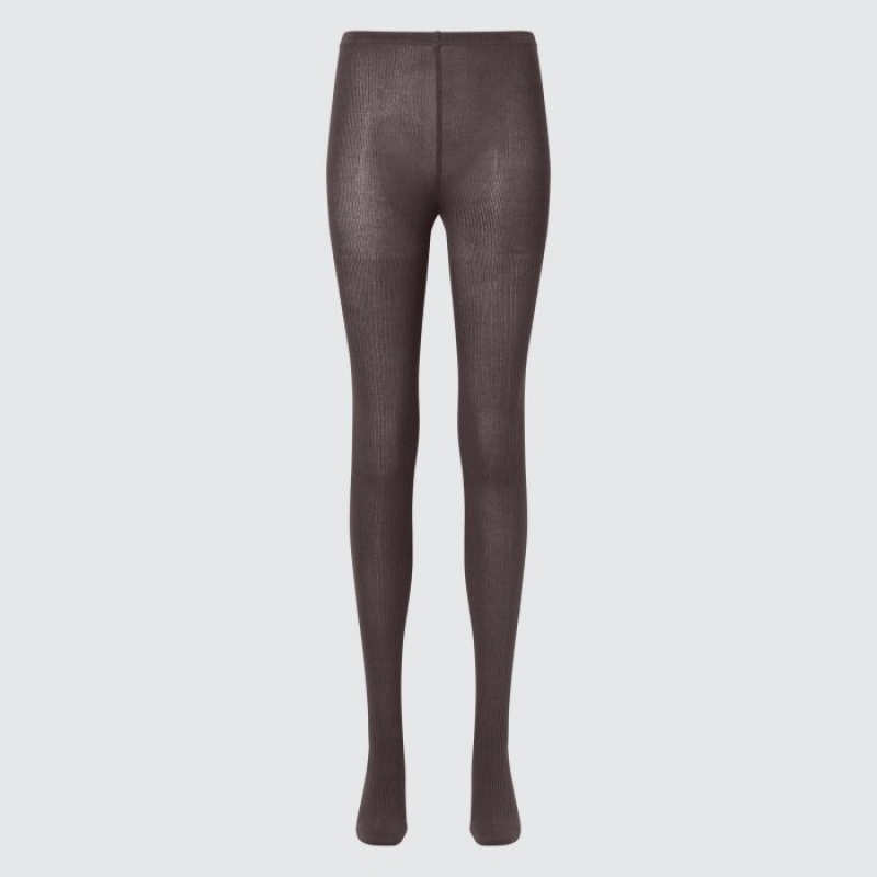 Uniqlo HEATTECH Gerippt Gestrickt Tights Damen Braun | VJQU-64708