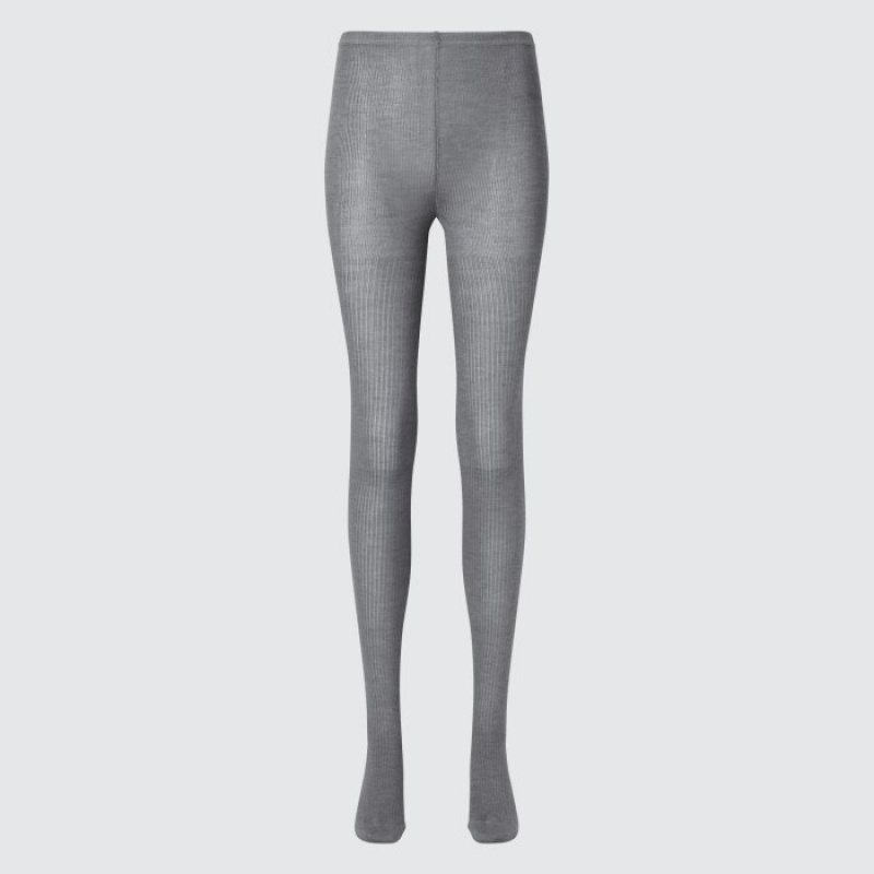 Uniqlo HEATTECH Gerippt Gestrickt Tights Damen Grau | RGCB-13895