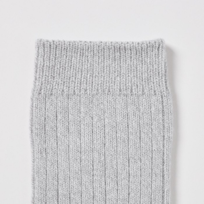 Uniqlo HEATTECH Gerippt Socken Damen Grau | BXEP-10537