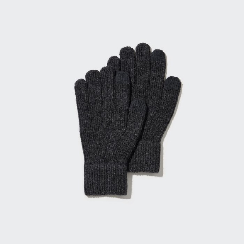 Uniqlo HEATTECH Gestrickt Handschuhe Damen Dunkelgrau | CRXF-42679