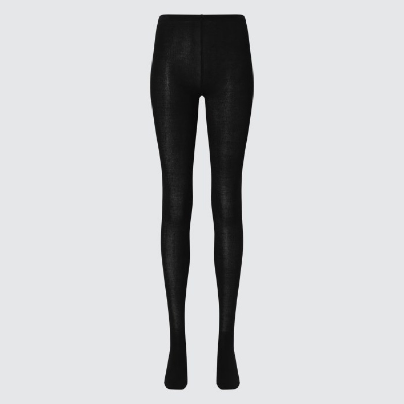 Uniqlo HEATTECH Gestrickt Tights Damen Schwarz | BEFQ-96837