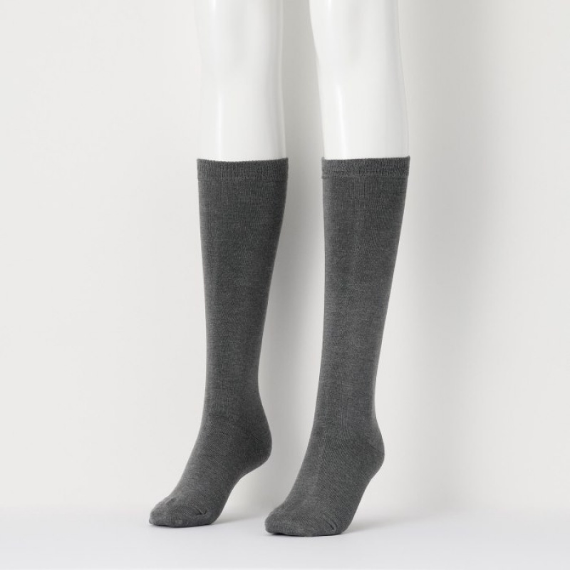 Uniqlo HEATTECH Knee High Socken Damen Dunkelgrau | PRJH-49782