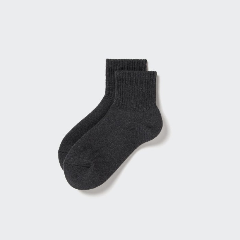 Uniqlo HEATTECH Pile-Gefütterte Half Socken Damen Dunkelgrau | HVKE-69481