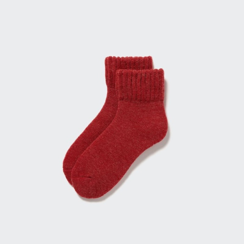 Uniqlo HEATTECH Pile Socken Damen Rot | SMOD-60453