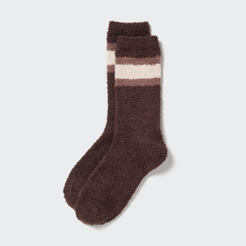 Uniqlo HEATTECH Soft Fluffy Socken Damen Dunkelbraun | IGTD-47356