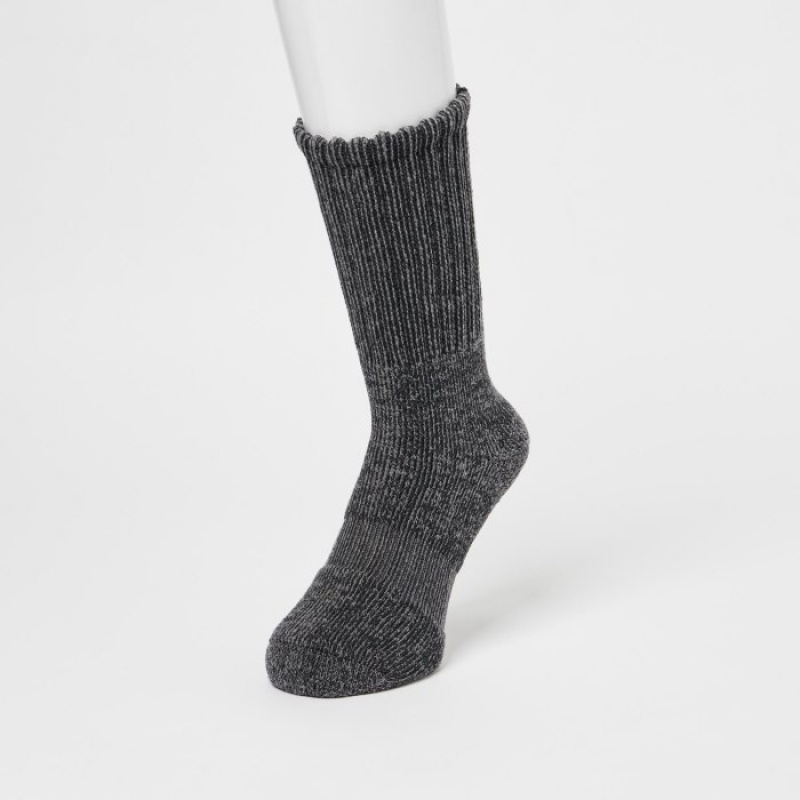 Uniqlo HEATTECH Soft Pile Gerippt Socken Herren Dunkelgrau | IKEU-95148