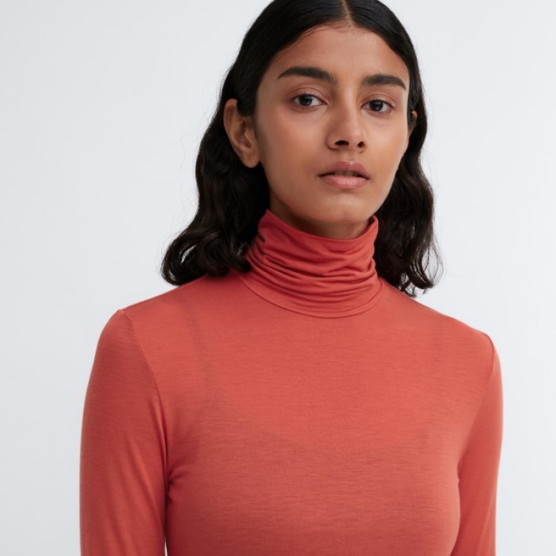 Uniqlo HEATTECH Ultra Light Turtleneck Long-Sleeve T-Shirt Undershirts Damen Weiß | ZMHI-40397