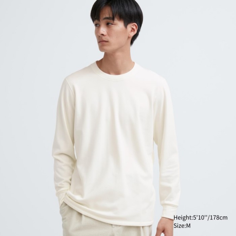 Uniqlo HEATTECH Ultra Warm Crew Neck Long-Sleeve T-Shirt Undershirts Herren Weiß | RGPU-28514