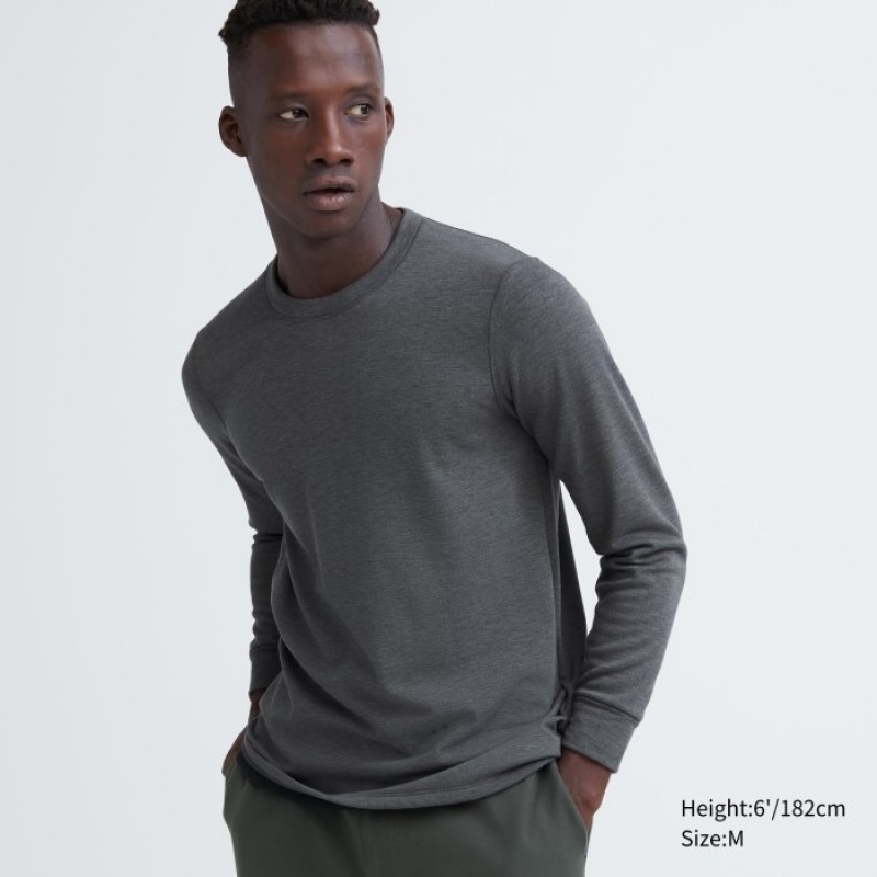 Uniqlo HEATTECH Ultra Warm Crew Neck Long-Sleeve T-Shirt Undershirts Herren Dunkelgrau | XHQU-19580