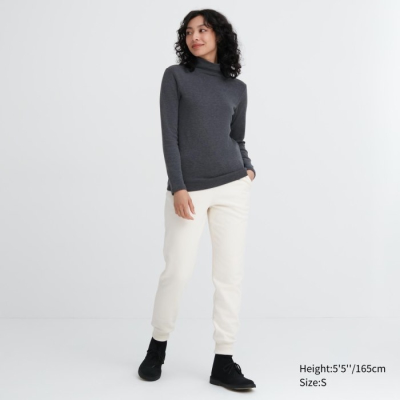 Uniqlo HEATTECH Ultra Warm High Neck T-Shirt Undershirts Damen Dunkelgrau | OVPY-07135