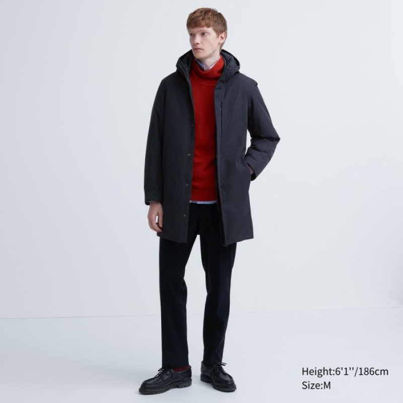 Uniqlo Hybrid Daunenmäntel Herren Schwarz | OMQX-98357