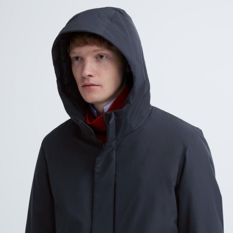 Uniqlo Hybrid Daunenmäntel Herren Schwarz | OMQX-98357