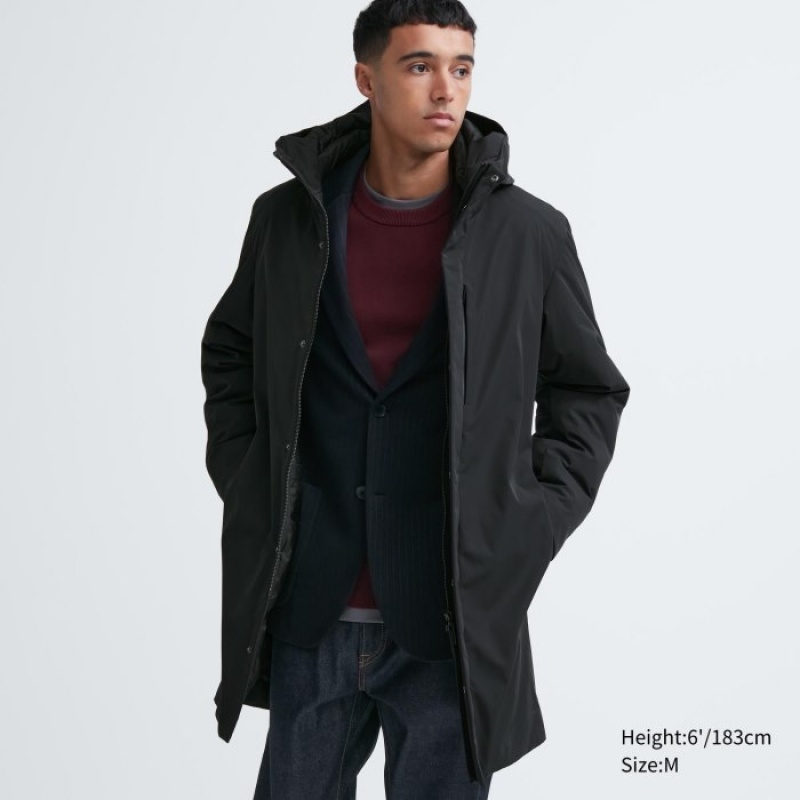 Uniqlo Hybrid Daunenmäntel Herren Schwarz | OMQX-98357