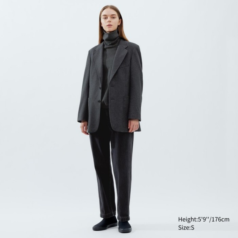 Uniqlo Jersey Tailored Jacket Blazer Damen Dunkelbraun | IHCZ-78591