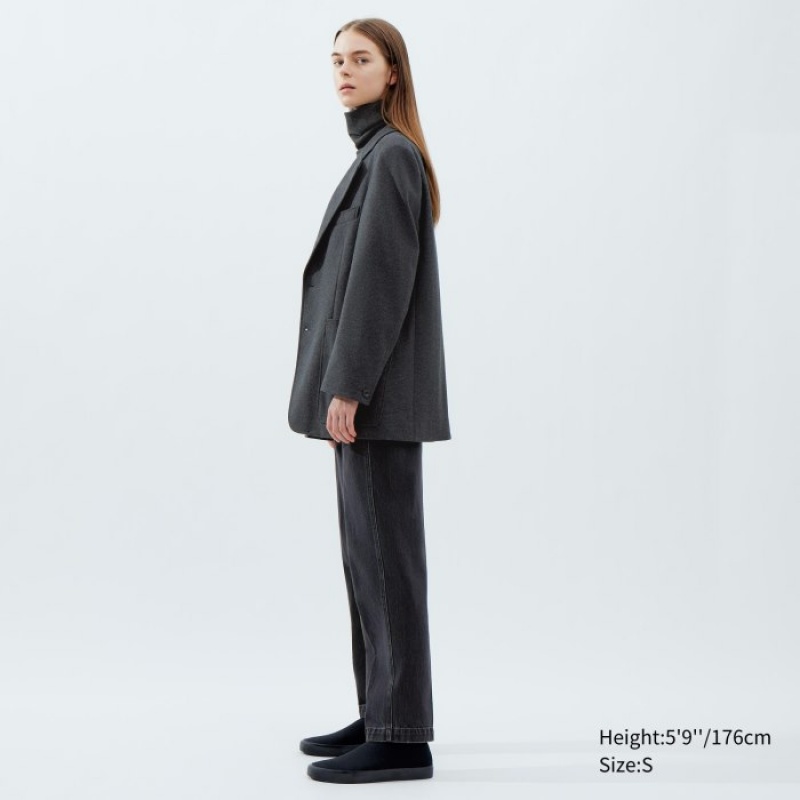 Uniqlo Jersey Tailored Jacket Blazer Damen Dunkelbraun | IHCZ-78591