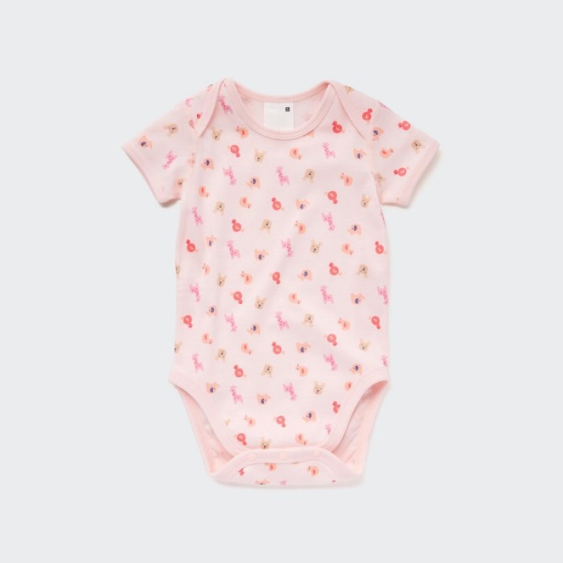 Uniqlo Joy of Print Kurzes Sleeve Body Baby Rosa | TZLH-61257