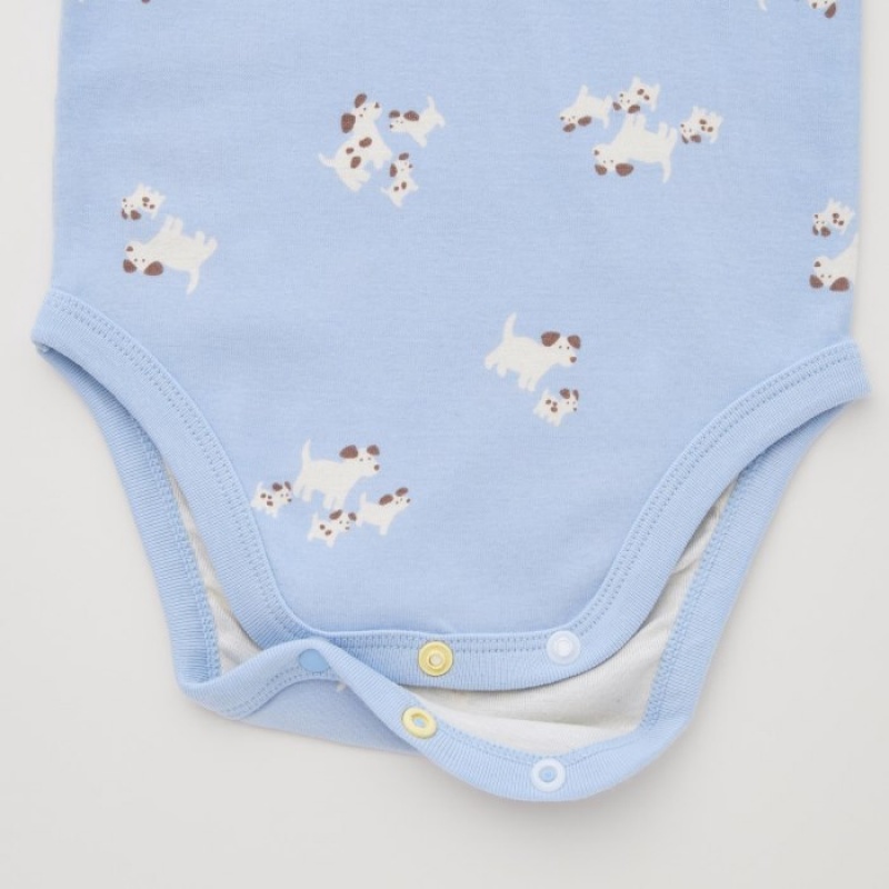 Uniqlo Joy of Print Long-Sleeve (Dog) Body Baby Blau | RXCN-83061