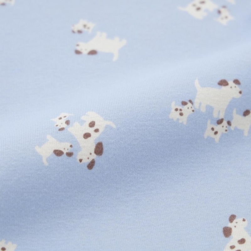 Uniqlo Joy of Print Long-Sleeve (Dog) Body Baby Blau | RXCN-83061