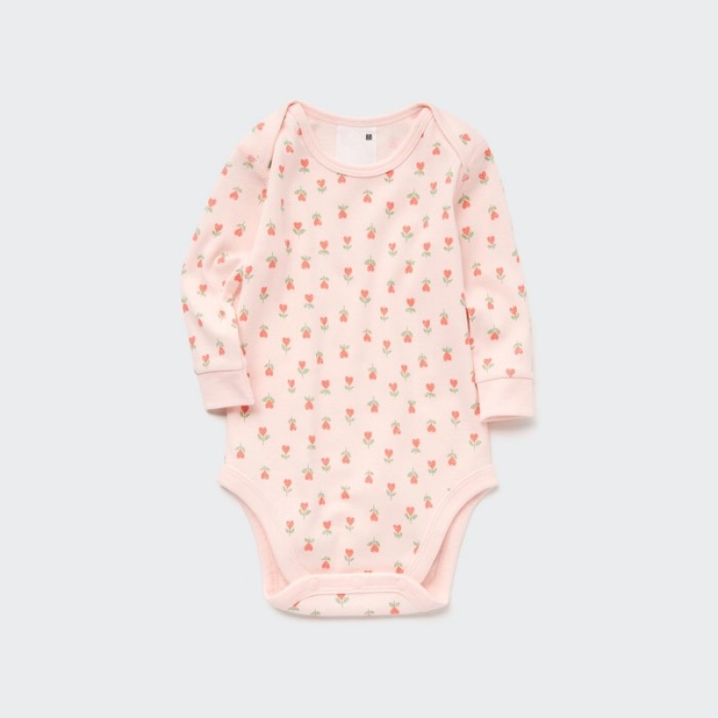 Uniqlo Joy of Print Long-Sleeve (Heart) Body Baby Rosa | QABL-31985