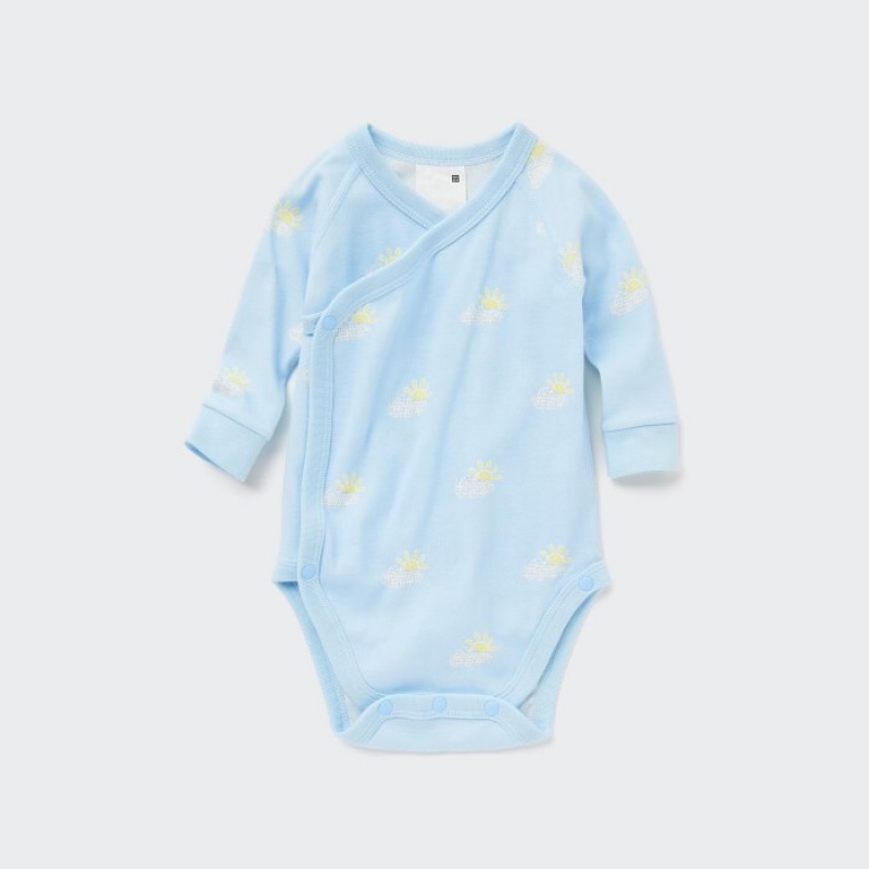 Uniqlo Joy of Print Long-Sleeve (Open Front) Body Baby Blau | ETUP-38291