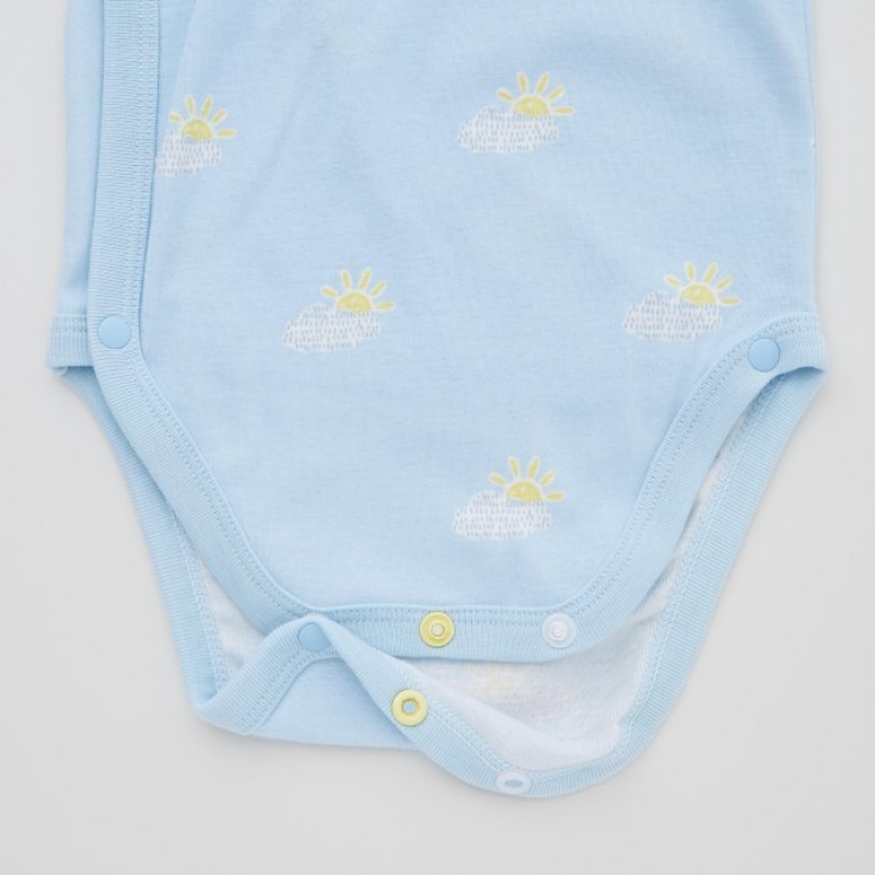 Uniqlo Joy of Print Long-Sleeve (Open Front) Body Baby Blau | FTRI-21395