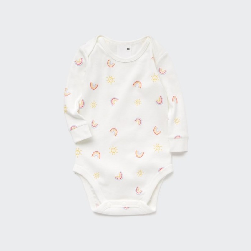 Uniqlo Joy of Print Long-Sleeve (Rainbow) Body Baby Weiß | RWVT-51783