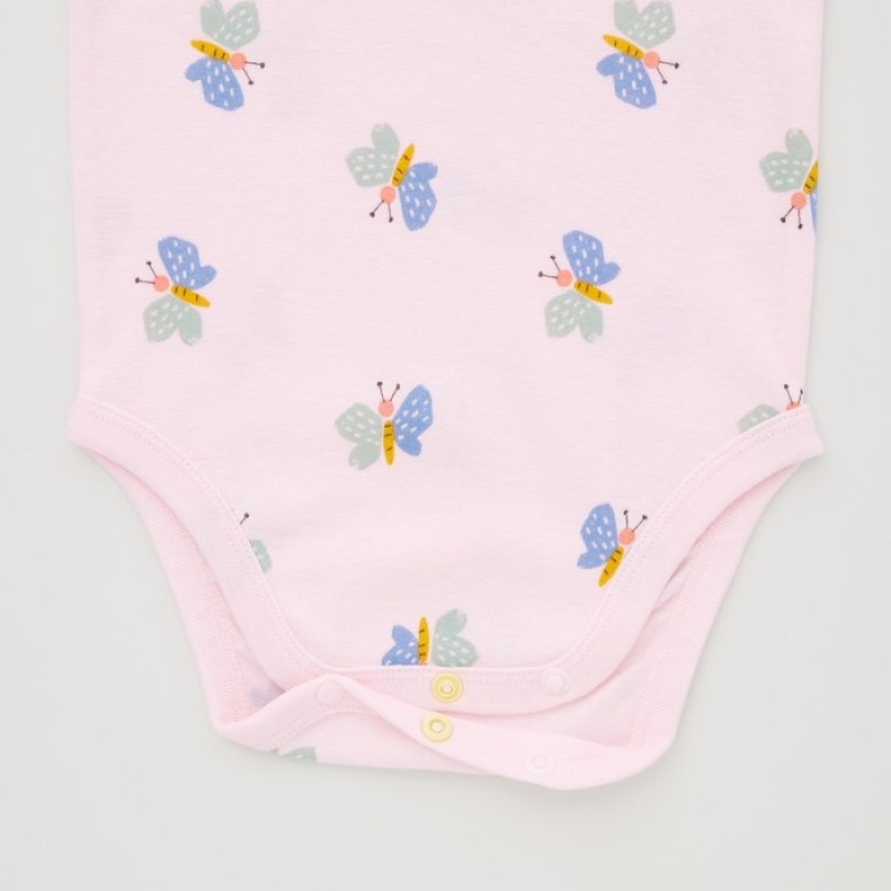 Uniqlo Joy of Print Long Sleeve Body Baby Rosa | HPDV-31472