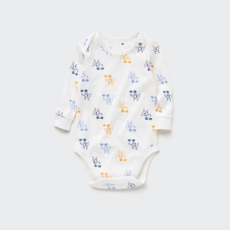 Uniqlo Joy of Print Long Sleeve Body Baby Weiß | FXWL-85374