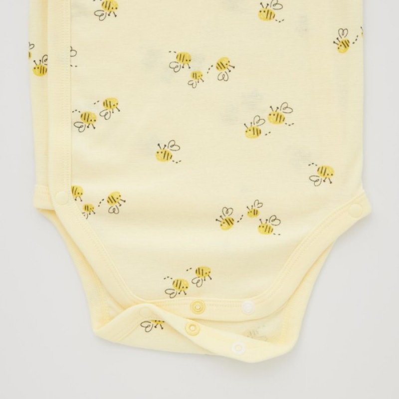 Uniqlo Joy of Print Long Sleeve Body Baby Gelb | CFKM-17953