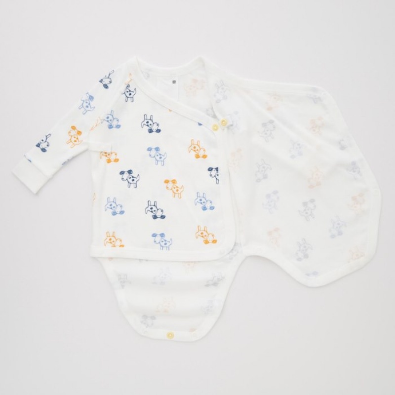 Uniqlo Joy of Print Long Sleeve Body Baby Weiß | ALWB-90638