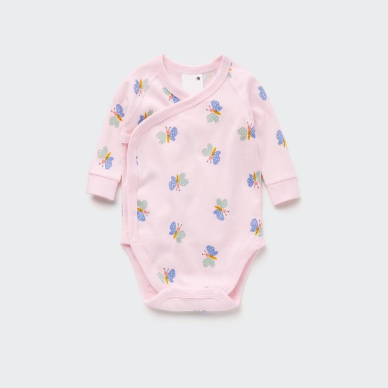 Uniqlo Joy of Print Long Sleeve Body Baby Rosa | JOKP-84205