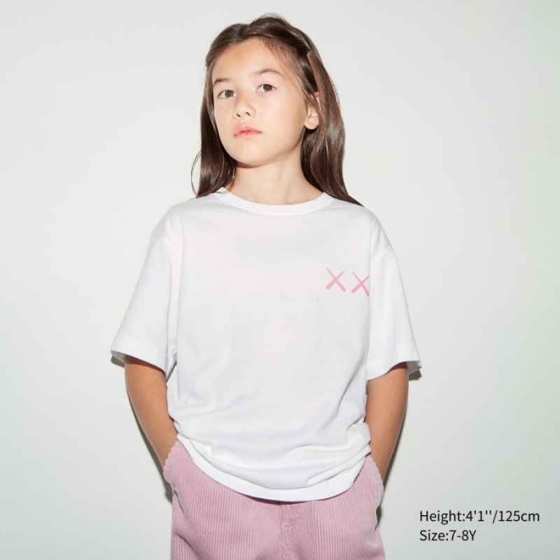 Uniqlo KAWS UT (Kurzes-Sleeve) Graphic T Shirt Kinder Weiß | IZDO-61703