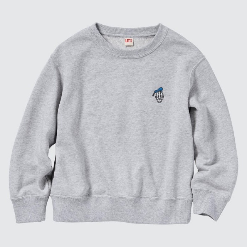 Uniqlo Kollektion Long-Sleeve Sweatshirt Kinder Grau | VNKF-91503