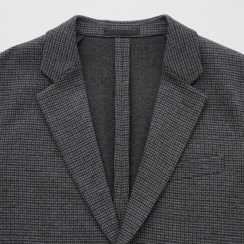 Uniqlo Kompfort Jacket (Houndstooth) Blazer Damen Grau | GCKF-45106