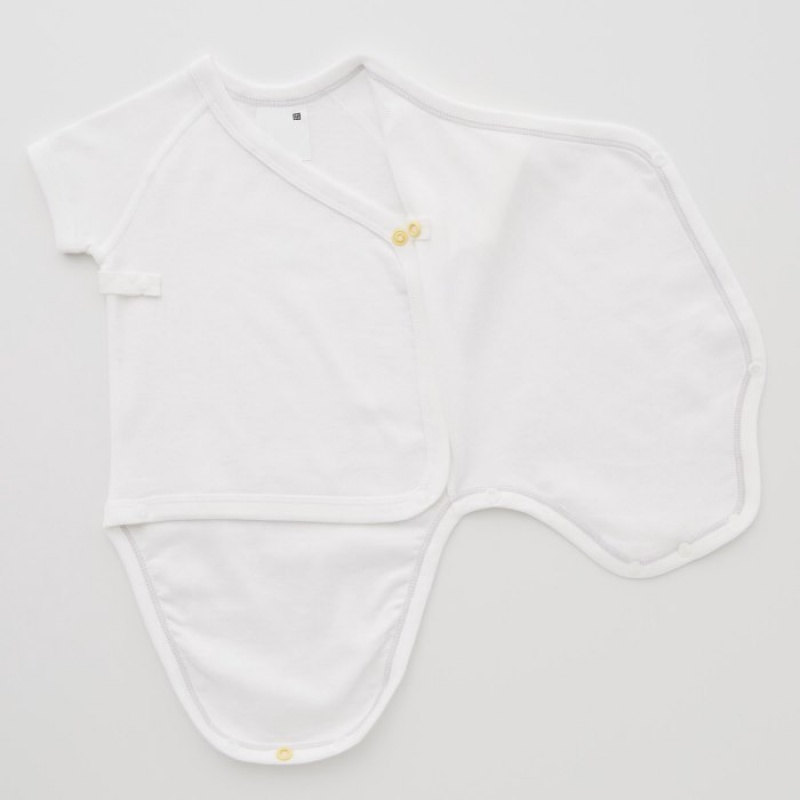 Uniqlo Kurzes-Sleeve (Open Front) Body Baby Rot | RFNP-41820