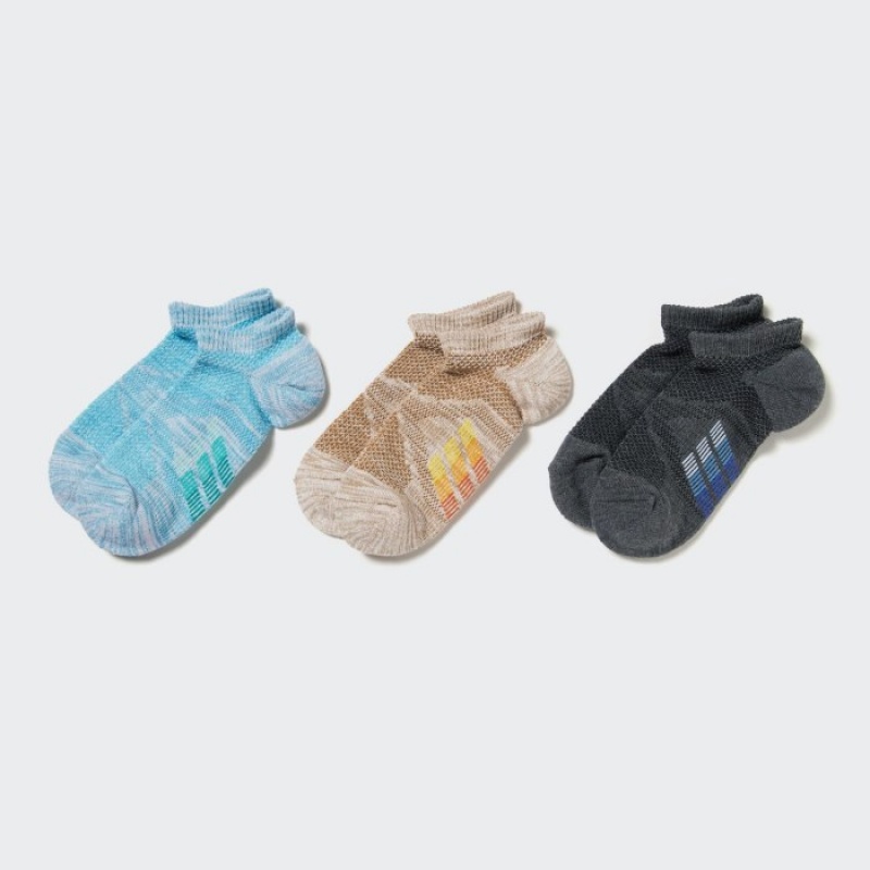 Uniqlo Kurzes 3 Pack Socken Kinder Blau | QLDF-26413