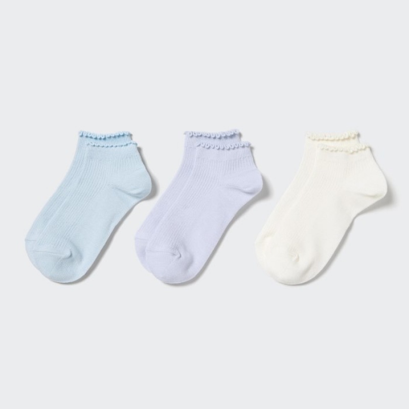 Uniqlo Kurzes (3 Pairs) Socken Kinder Hellblau | YIGN-68039