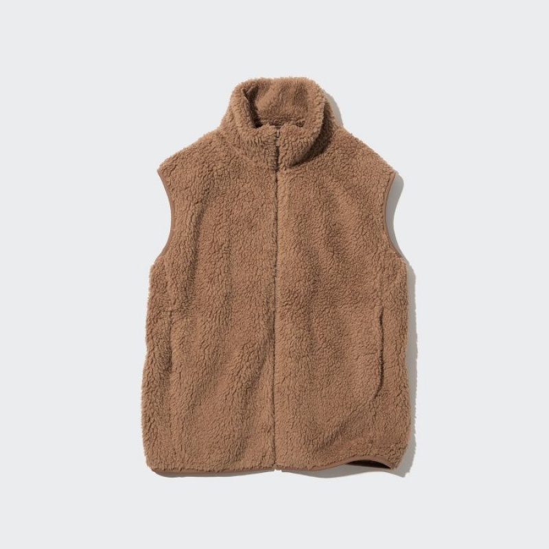 Uniqlo Light Pile-Gefütterte Fleece Weste Damen Weiß | RTPB-54761