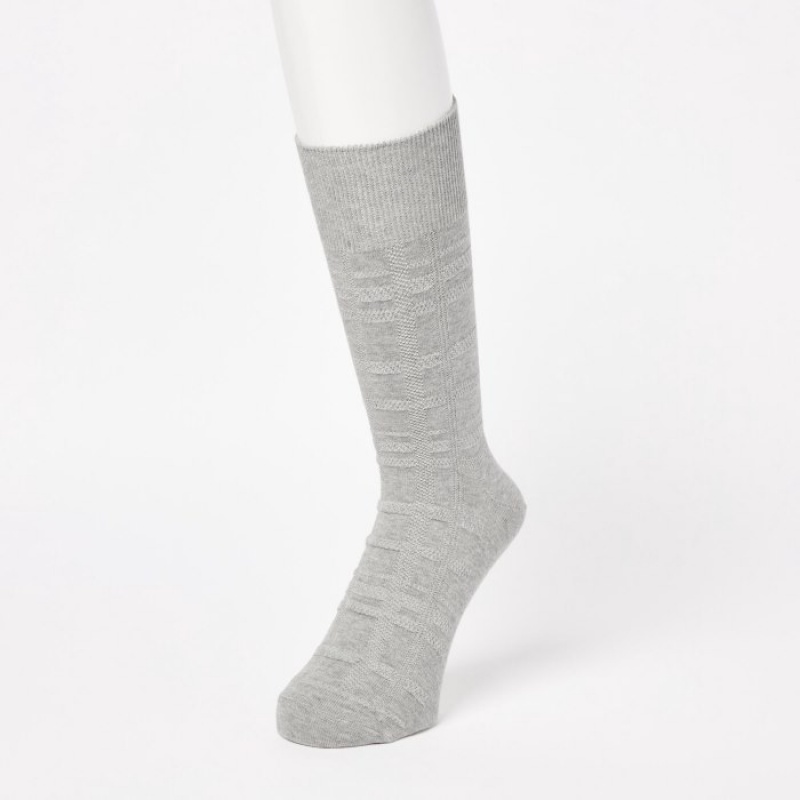 Uniqlo Links Checked Socken Herren Grau | TADJ-03547