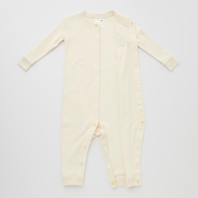 Uniqlo Long-Sleeve Outfit Einteiler Baby Hellgrün | ESDG-36598