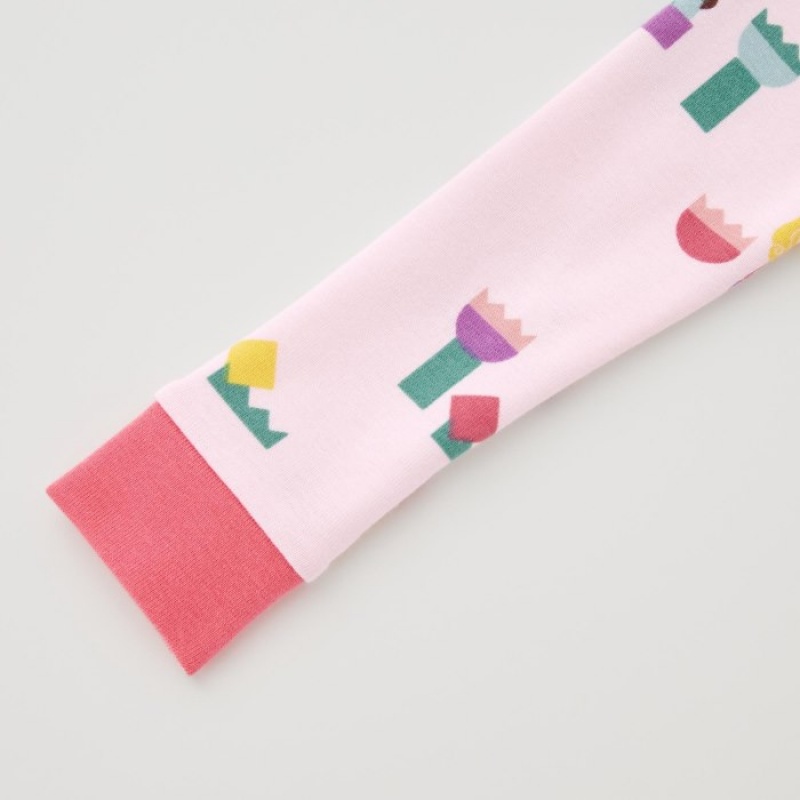 Uniqlo Long Sleeve Pyjama Baby Rosa | DHNS-58436