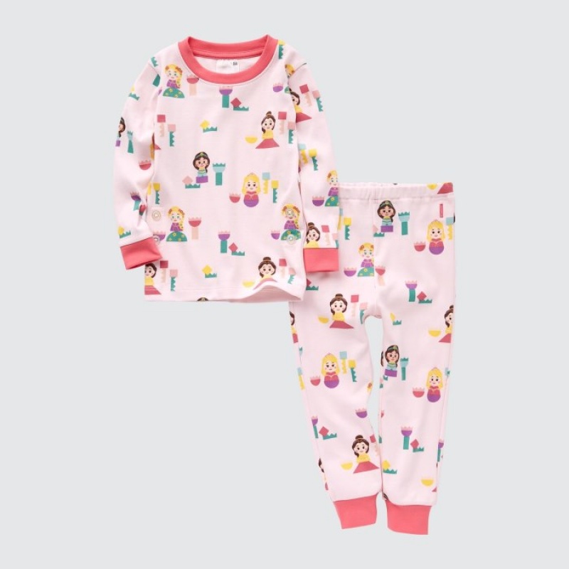 Uniqlo Long Sleeve Pyjama Baby Rosa | DHNS-58436