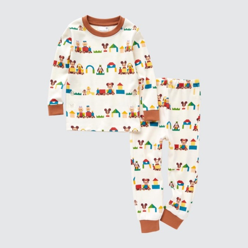 Uniqlo Long Sleeve Pyjama Baby Weiß | RAZY-92763