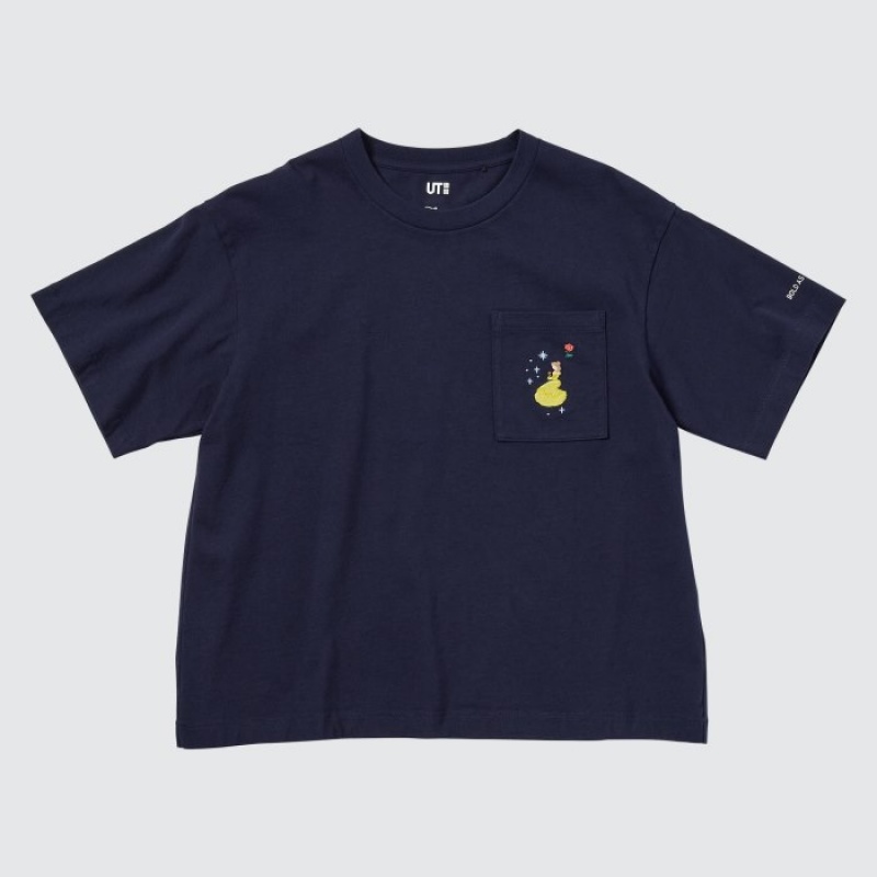 Uniqlo Magic For All Favorites UT (Kurzes-Sleeve) Graphic T Shirt Damen Navy | IFJR-62094