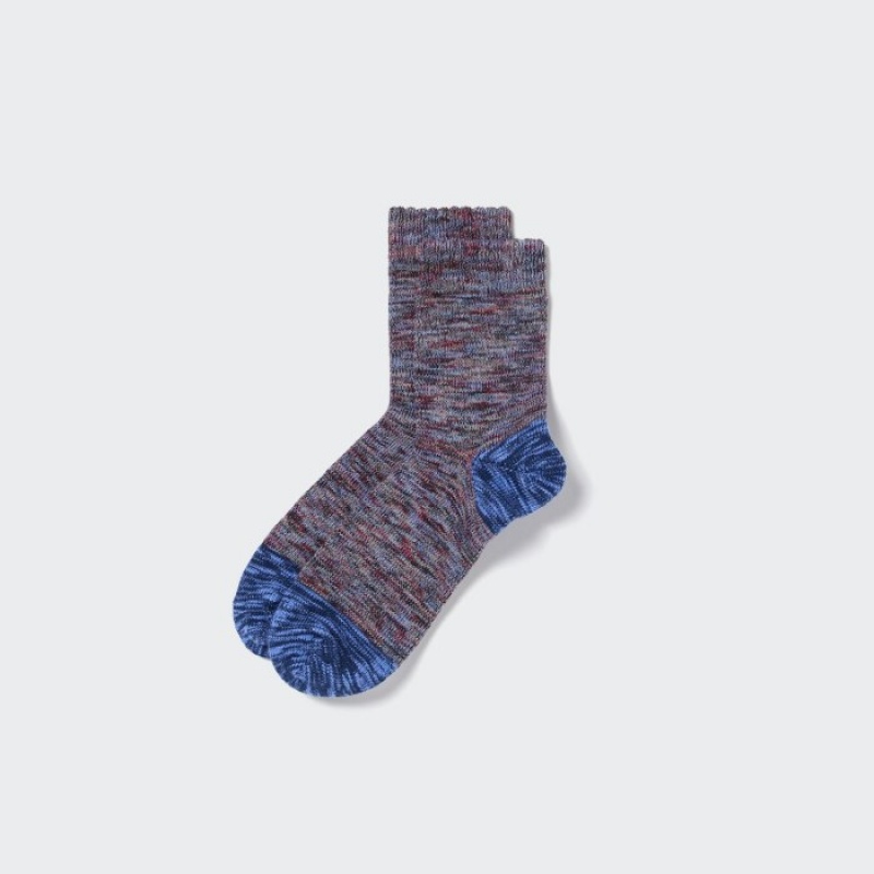 Uniqlo Melange Half Socken Herren Blau | DBFZ-60891