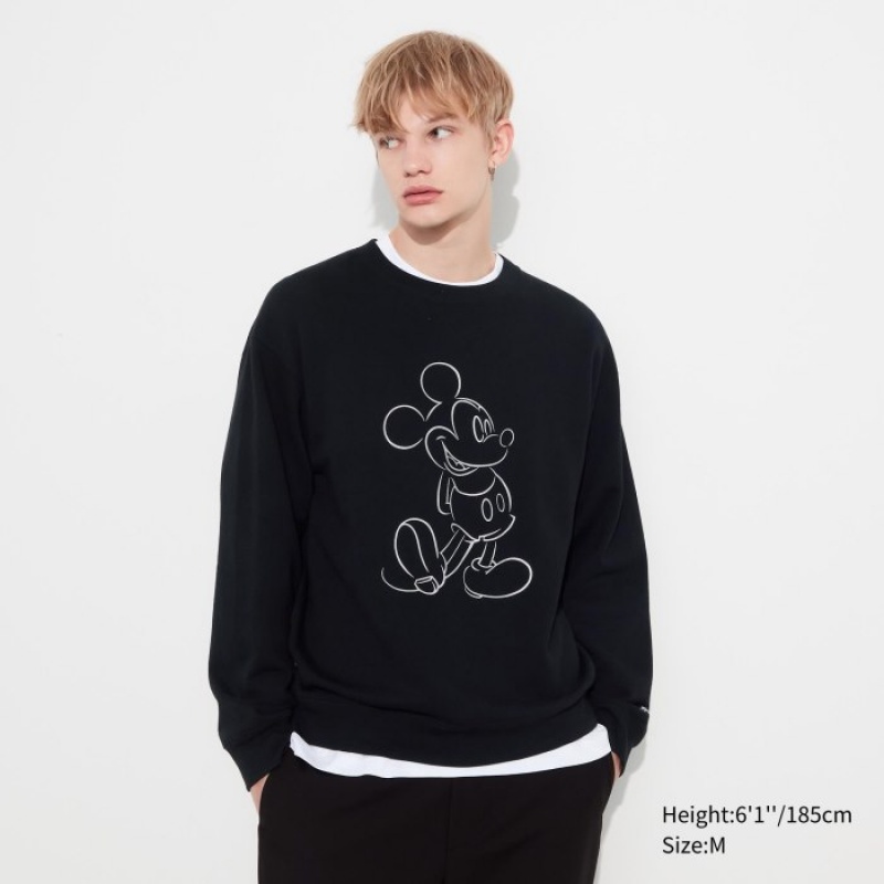 Uniqlo Mickey Shines Long-Sleeve Sweatshirt Damen Schwarz | COGK-35902