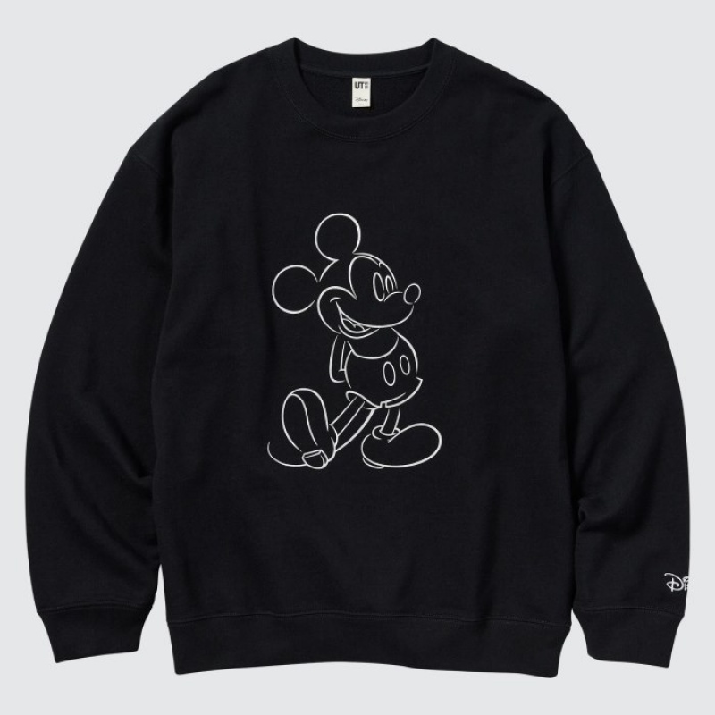 Uniqlo Mickey Shines Long-Sleeve Sweatshirt Damen Schwarz | COGK-35902